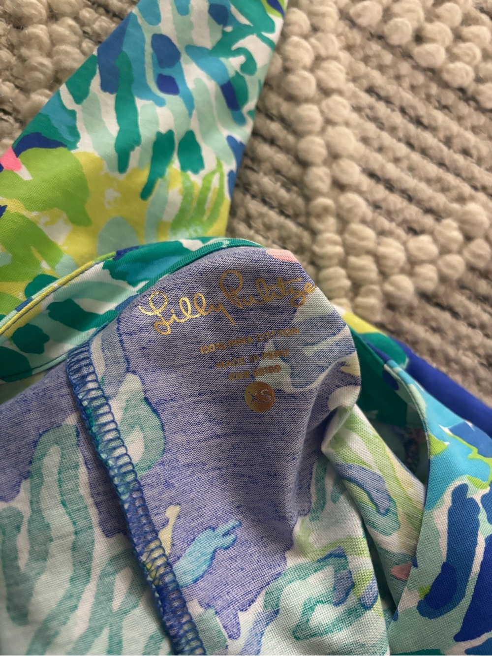 Lilly Pulitzer Teal, Blue & Green Floral Long‑Sleeve Shift Dress - Picture 2 of 2